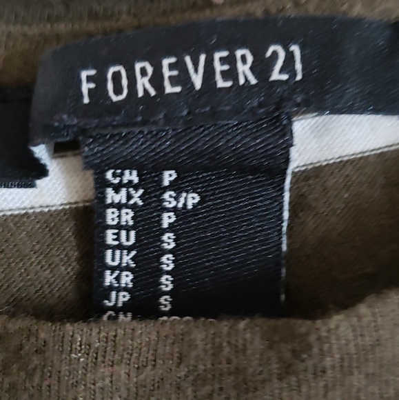 Olive green striped top - Picture 2 of 2